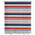 thumbnail image 2 of Red Navy Blue Striped Sheer Curtains 54 Inches Long, Farmhouse Stripes Modern Abstract Art Light Filering Curtains, Breathable Simi Curtain Privacy Drapes for Kitchen Bathroom Small Window Treatment, 2 of 9