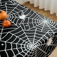 thumbnail image 3 of Halloween Tablecloth Rectangle Black Spider Web Table Cloth - 60 x 84 Oblong Polyester Cobweb Black Halloween Table Cover Washable Waterproof for Party Picnic Kitchen Dining Outdoor Decorations, 3 of 6