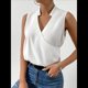 thumbnail image 4 of Camisetas Sin Mangas Plisadas para Mujer, Blusas Casuales Sin Mangas con Cuello en V, Camiseta Básica de Verano L, 4 of 9