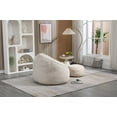 thumbnail image 4 of Round Bean Bag Chair with Ottoman,Comfy BeanBag Chair for Adults and Children,Ultra Soft Lazy Sofa BeanBag Sofa with Footstool,Modern Accent BeanBag Chairs for Living Room,Bedroom,Apartment, 4 of 5