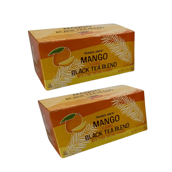 Trader Joes Mango Flavored Black Tea Blend – 20 Tea Bags Each – Pack of 2
