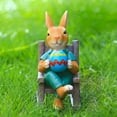 thumbnail image 3 of Bunny Sitting Rocking Chair Figurine Finely Designed Cute Appearance for Home Table Desktop Ornament, 3 of 10