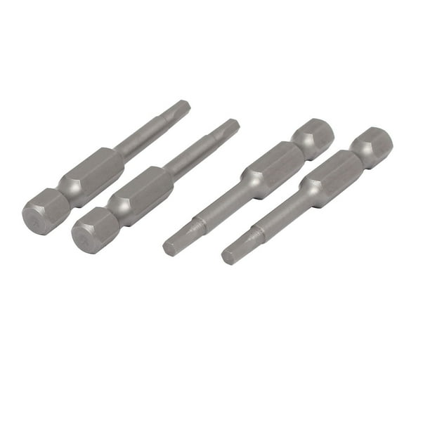 H3 Punta de 3 mm 1/4" Mango Hexagonal Puntas Magnéticas de Destornillador S2 Grises 4 piezas