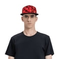 thumbnail image 3 of Flat Bill Trucker Hats for Women Men - Strawberry Red Adjustable Flat Baseball Cap Snapback Hats Dad Hats for Men, 3 of 7