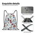 thumbnail image 4 of Xecao London Landmark2 Pattern Sports Drawstring Backpack - String Swim Gym Bag with Wet Proof Pocket for Women&Men-Small, 4 of 6