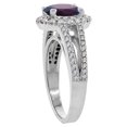 thumbnail image 3 of 14K White Gold Natural Garnet Halo Ring Oval 8x6 mm with Diamond Accents, size 6.5, 3 of 4