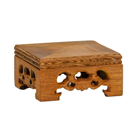 Small Square Wooden Table Decoration 8Cm Desktop Miniature Furnishing Display Stand Ornament For Home Office Decor Bookshelf Accent Piece Mantel Display Showcase Item K-831