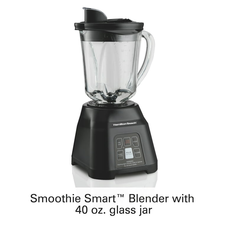 Hamilton Beach Blender for Shakes and Smoothies & Food Processor Combo,  With 40oz Glass Jar, Portable Blend-In Travel Cup & 3 Cup Electric Food