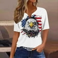thumbnail image 2 of successthop Independence Day Clothes for Women Statue Plus Size V Neck Shirt Button Casual T Shirts Short Sleeve Tops, 2 of 5