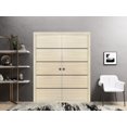 thumbnail image 3 of Sliding French Double Pocket Doors 36 x 80 inches | Planum 0015 Natural Veneer with Frosted Glass | Kit Trims Rail Hardware | Solid Wood Interior Bedroom Sturdy Doors, 3 of 6