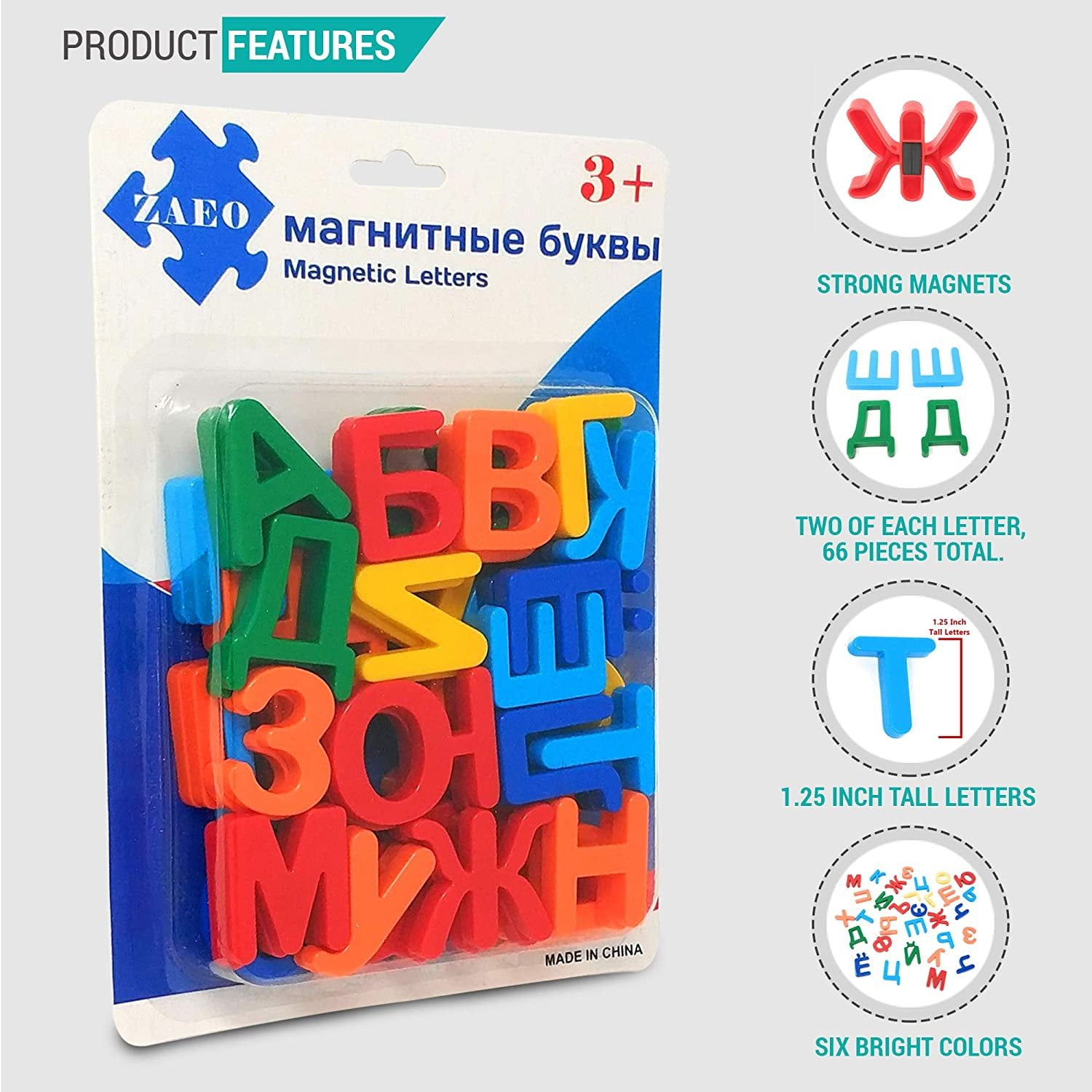 サイズ Russian Magnetic Letters Classroom ABC Toys Set for Fridge - Learn ...