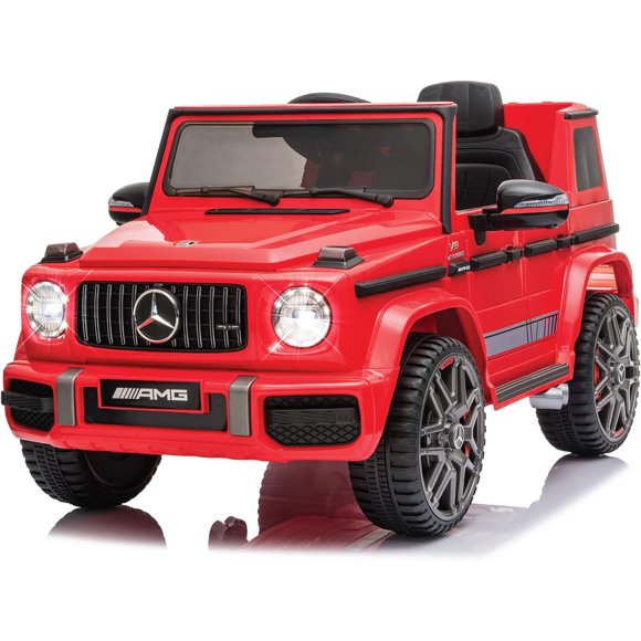VOLTZ TOYS Licensed Mercedes-Benz G63 12V Kids Ride On Car - Electric G-Wagon with Remote Control, LED Lights & Music - Red