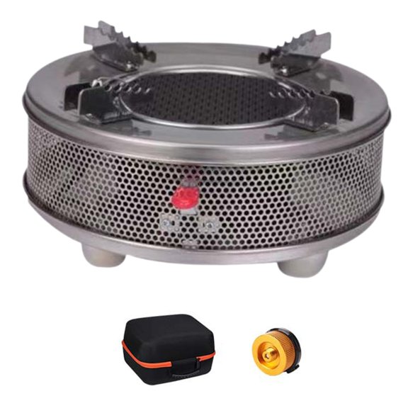 Wswqop Camping Gas Burner Cookware Kitchen Equipment Windproof Sturdy Space Saving Cook Argent