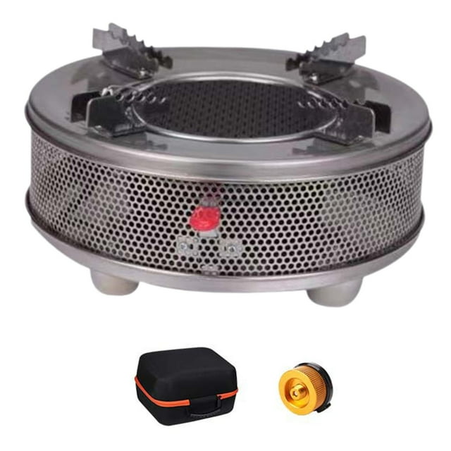 koolsoo Camping Gas Burner Convenient Compact Mini Burner for Outdoor Cooking Picnic Argent