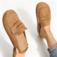 thumbnail image 5 of Women's Penny Loafer Mule Clogs, Slip-On Faux Suede Comfort Shoes, Casual Backless Loafers, 5 of 6
