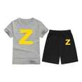 thumbnail image 3 of SXcggal Z Lettre Col Rond Imprimé Costume à Manches Courtes pour Enfants Mignon Confortable Léger Usage Quotidien, 3 of 3