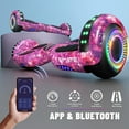 thumbnail image 3 of SIMATE Hoverboard with Go Kart, Bluetooth Hoverboard with Seat Attachment, 6.5" Wheels, Colorful LED Lights,GalaxyPurple, 3 of 6