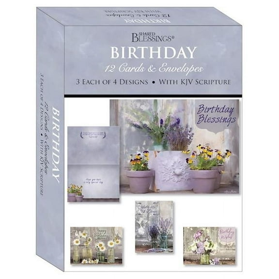 Crown Point Graphics 272435 Shared Blessings-Birthday Floral Celebration Card-Boxed - Box of 12