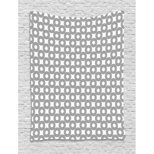 Geometric Circle Tapestry Vinyl Records Inspired Concentric Rings With Curve Grids Artwork Print Wall Hanging For Bedroom Living Room Dorm Decor Black Gray By Ambesonne Walmart Com Walmart Com