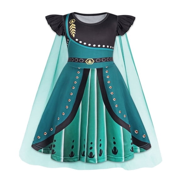 Benylion Princess Dress up for Girls Halloween Costume Toddler Kids Princess Dresses Birthday Fancy Party Outfits With Cape for 5-6 Years