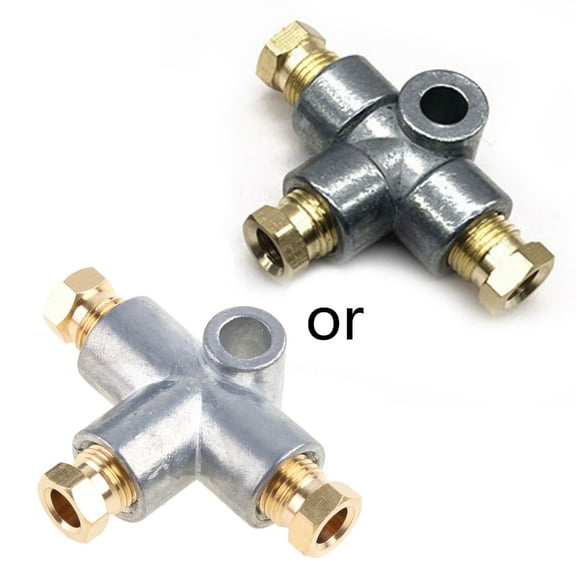 ZPAQI 3 Way Brake for T Piece Tee With 3 Male Nuts Short Union Metric M10 3 / 16 Pipe