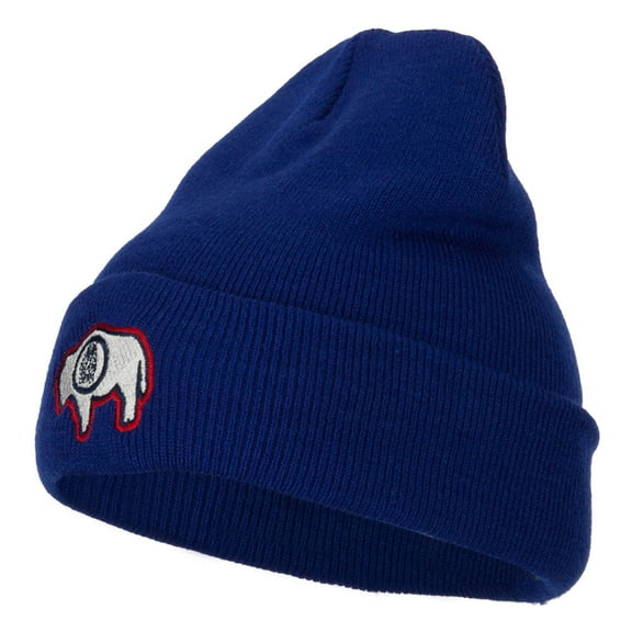 Wyoming State Flag Embroidered Long Beanie - Royal OSFM
