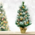 thumbnail image 1 of Gymax 2FT Table Mini Arbre de Noël Neige Floqué Pin W / Base, 1 of 10