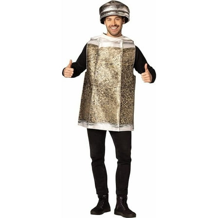 Pepper Shaker Glass Bottle Halloween Costume, Men and Women, Black, Adult One Size, R1172-OS