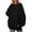 Black, variant on HNMKIU Women's Pocket Detail Oversized Long Length Round Neck Pullover Sweatshirt Top White，S