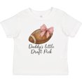 thumbnail image 3 of Inktastic Daddy's Little Draft Pick Football Pink Bow Boys or Girls Baby T-Shirt, 3 of 5