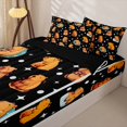 thumbnail image 3 of Erosebridal Cute Capybara Zipper Twin Comforter Sets with Fitted Sheet and 2 Pillowcases,Cute Stars Dot Pattern Zipper Bedding Set For Girls,Black Reversible,4pcs, 3 of 7