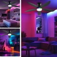 thumbnail image 2 of Ceiling Fan with Light, 48" RGB Low Profile Ceiling Fans with Lights and Remote Control, Dimmable, DC Reversible Motor, Noiseless, 6 Speeds Flush Mount Black Ceiling Fan for Bedroom, 2 of 9
