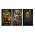 thumbnail image 2 of Designart "Magical and Wise Owl Portrait in the Forest II" Animals Owl Wall Art Set Of 3 - Owl Brown Gallery Wall Set For Home Decor, 2 of 6