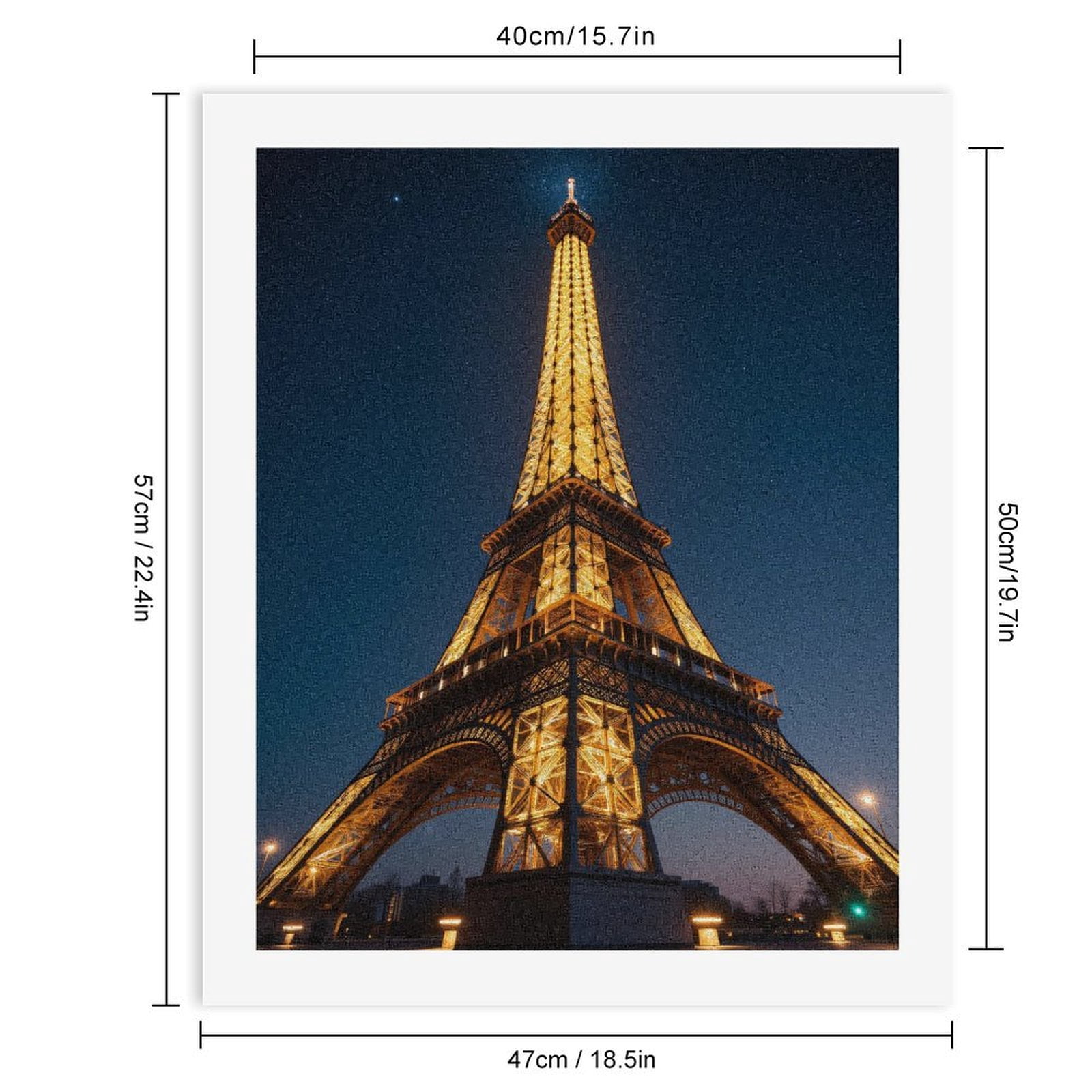 Paint by Numbers Kit for Adults, Eiffel Tower Night Sky Paint by Numbers, Easy Paint by Numbers Kit for Adults Beginner, DIY Adult Paint by Number Kits on Canvas, Home Decor