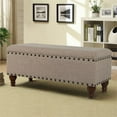thumbnail image 3 of HomePop Large Storage Bench with Nailhead Trim, 42"W x 18"D x 18"H, Brown, 3 of 12