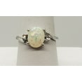 thumbnail image 1 of Size 9, White Fire Opal Topaz Silver Ring, 1 of 5