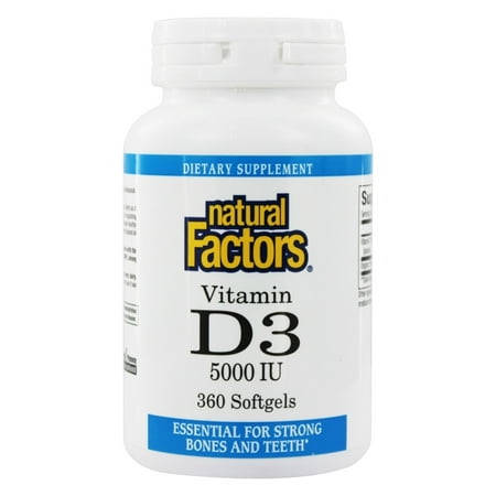 Natural Factors - Vitamin D3 5000 IU - 360 Softgels - Walmart.com