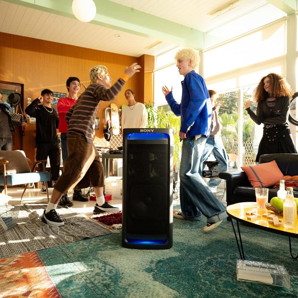 Sony SRSULT900 ULT Tower 9 Bluetooth Karaoke Party Speaker with Carrying Handle and Wheels Bundle with Sony ULT POWER SOUND series ULT MIC Wireless Microphone (2 Mics, 1 Receiver)