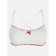thumbnail image 5 of Kacey Lee Women's and Women's Plus Lettuce Edge Bikini Top with Bow, Sizes XS-3X, 5 of 6