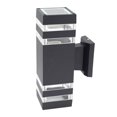 thumbnail image 1 of Raindrops Outdoor Waterproof Black Aluminum LED Square Wall Light Double Heads, 1 of 9