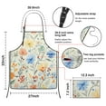 thumbnail image 3 of Pioneer Flower Floral Print Pattern Apron-Garden Aprons for Women with Pockets-Cotton Linen Waterproof Kitchen Cooking Gardening Aprons Adjustable for Kitchen,Cooking,BBQ and Salon 33x27 Inch, 3 of 7