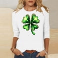 thumbnail image 2 of RXMEKW Chandail Imprimé de la Saint-Patrick pour Femmes Manches 3/4 Col Rond Haut Décontracté, 2 of 5
