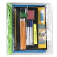 thumbnail image 3 of 24 Pack of Bulk Wholesale 17”L Classic Pastel Color Backpacks with 20 Piece Stationary Kits Containing 1 Notebook, 1 Folder, 3 Pencils, 3 Pens, 1 Pencil Sharpener, 2 Erasers & More!, 3 of 7