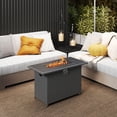thumbnail image 2 of Costway 44.5" Propane Fire Pit Table with Metal Slatted Tabletop & Stainless Steel Burner Black, 2 of 10