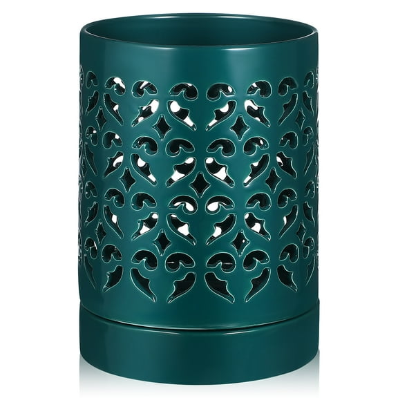 Orchid Pots 5 Inch - Ceramic Orchid Pot With Holes For Breathable Slotted Orchids Planter For Gardening (Green)