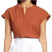 Nordstrom Pleat Front Woven Top, Size S