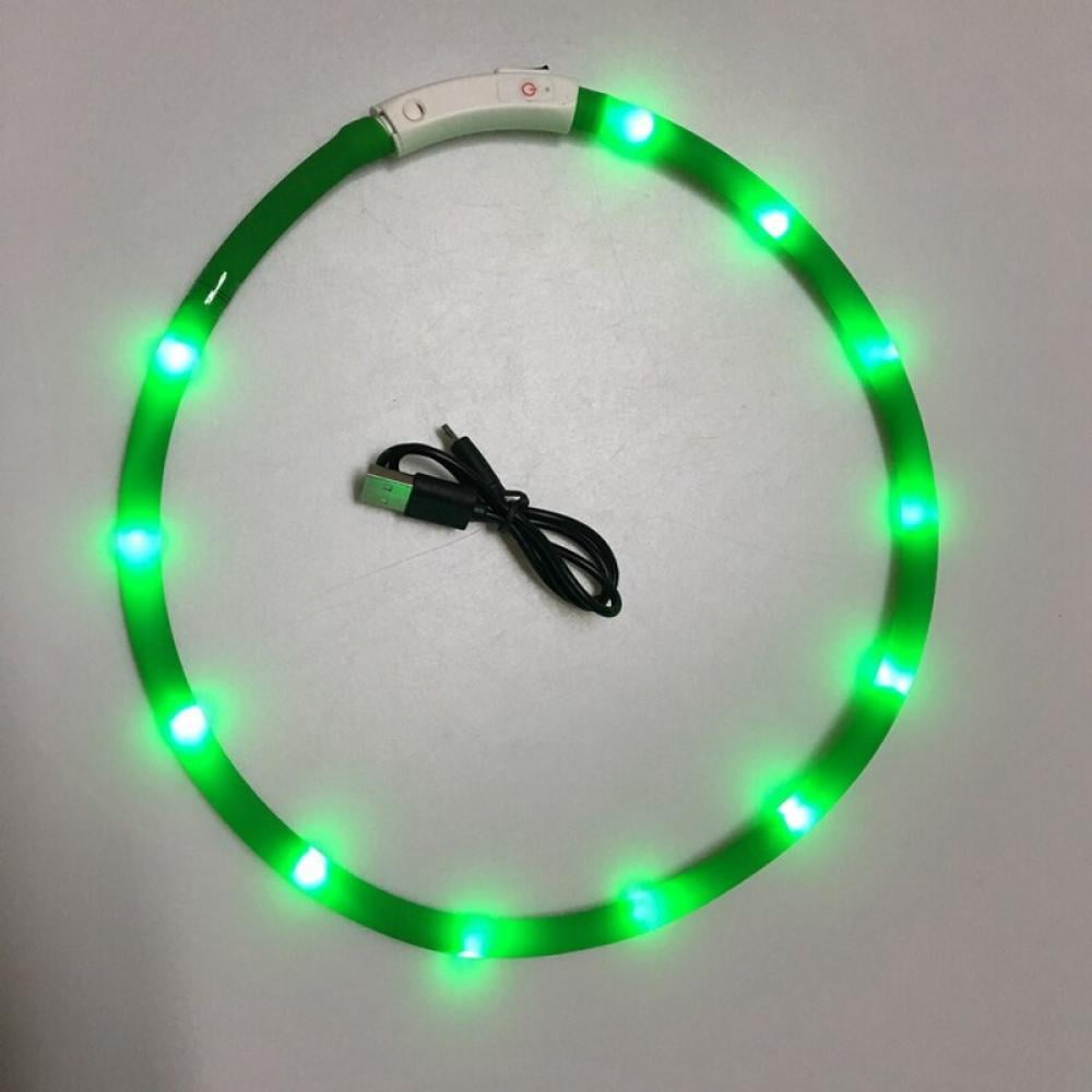 Anicoll LED Leuchthalsband Hunde Halsband USB wiederaufladbar 3 Modus 12 Lichte Längenverstellbarer Haustier Sicherheit Kragen für Hunde und Katzen
