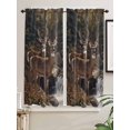 thumbnail image 2 of Bedroom Curtains 63 Inches length, Forest Deer Window Treatment Curtain Drapes, Farmhouse Vintage River Elk Rod Pocket Curtain Panels for Living Room Kitchen, 42"x63", 2 Panels, 2 of 7