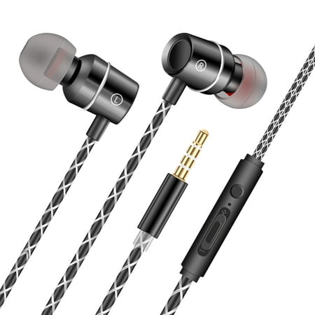 EEEKit Wired in Ear Headphones High Definition Stereo Bass Earbuds Earphones with Noise Isolating Mic and Volume Control Compatible with iPhone Samsung Android and (Best Volume And Bass Booster For Android)