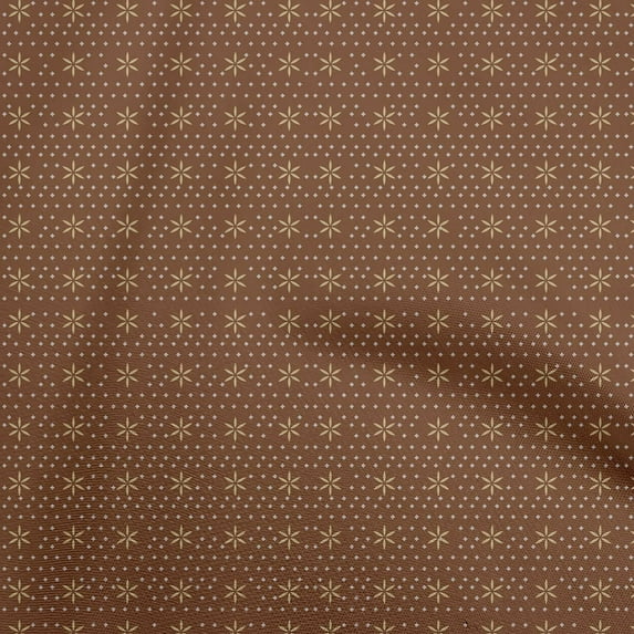 oneOone Viscose Chiffon Brown Fabric Geometrical Quilting Supplies Print Sewing Fabric By The Yard 42 Inch Wide